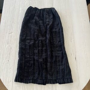 Linen pleated skirt - Navy